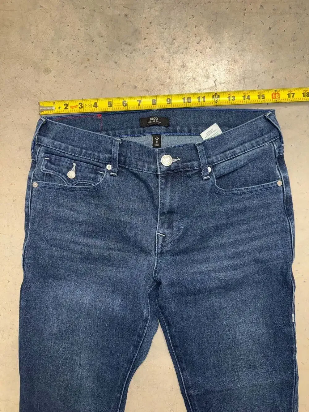 True Religion Rocco Relaxed Skinny Flap Pocket Jeans Size 31